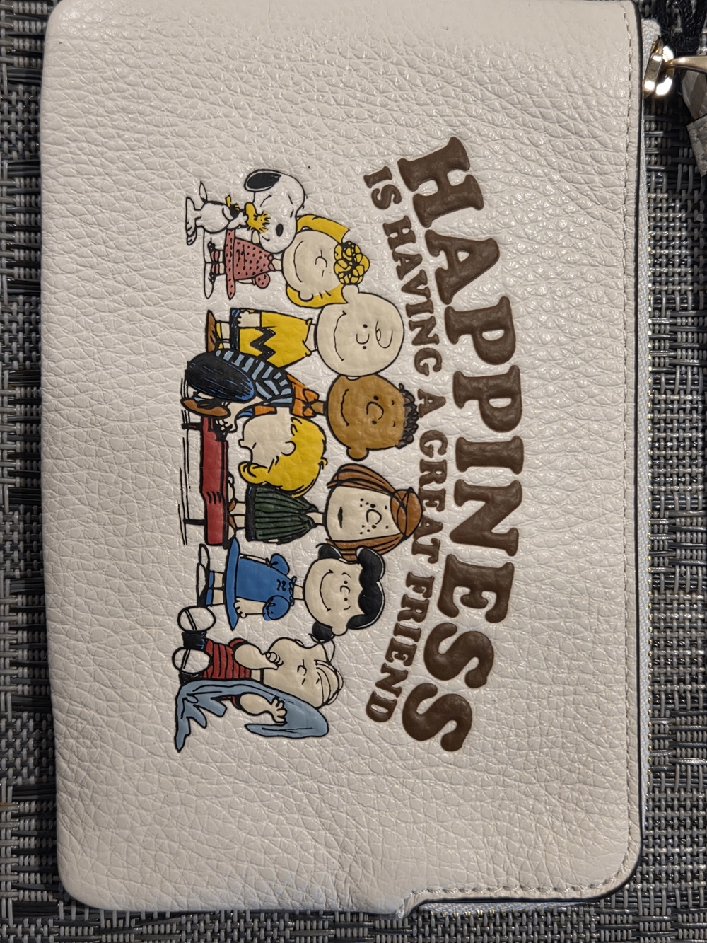 Coach x Peanuts Beige Leather Wristlet - "Happiness" Graphic - Picture 3 of 8
